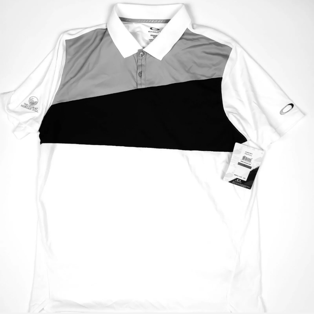 Oakley Mens Size Large White Polo Regular Fit